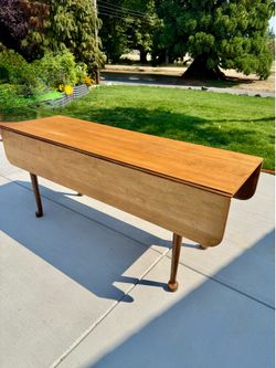 Wood Mid Century Convertible Dining Table