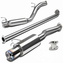 Catback Exhaust w/4 in. OD Muffler Burnt Tip 06-11 Honda Civic DX-G/DX/GX/EX-L/EX 1.8L