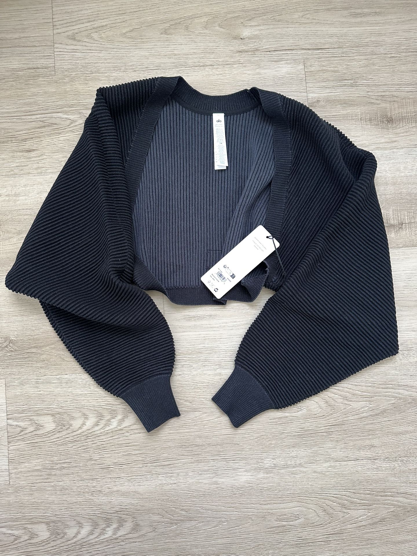 ALO Yoga Denim Knit Shawl- Black