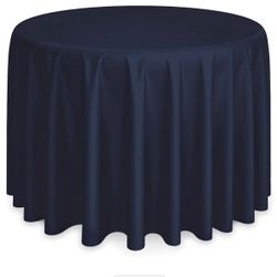 120" Round Premium Tablecloth - Navy Blue