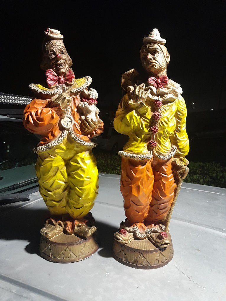 Comedy Tragedy Statues From The '70s 2 Ft Tall Great Condition
