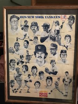 1978 framed ny yankee poster