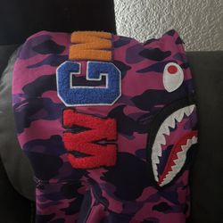 Purple BAPE Shark Hoodie