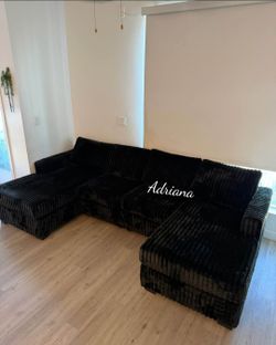 U-Shaped sectional sofa Fur-like Jumbo Corduroy new in box