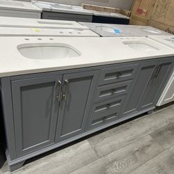 Bathroom Vanity 72 Inch Gray 