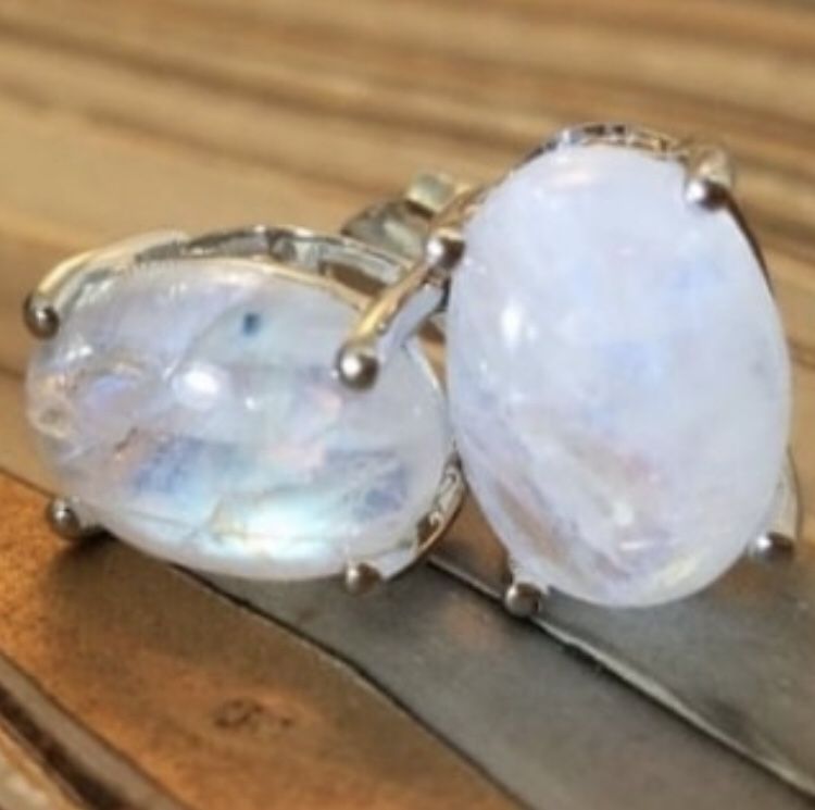 Moonstone And Sterling Silver Earrings 