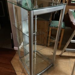  Metal And Glass 2’x2’x4’ Shelves/bookcase With 5 Tiers