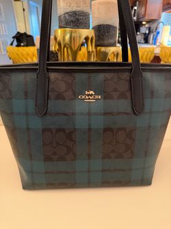 Teal & Black Coach Work Bag - NEVER USED
