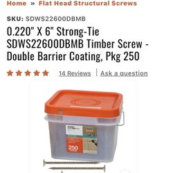 Simpson Sdws Timber Screws 6”