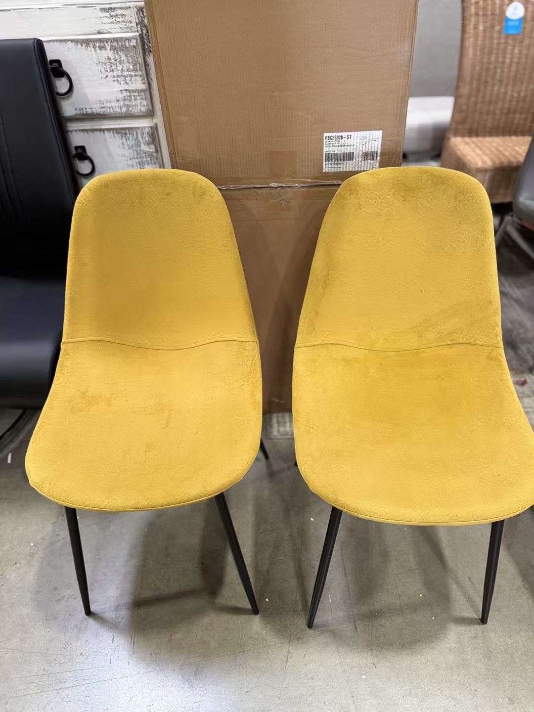 Yellow Fabric Dining Chair 2pc :$50/2pc