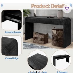 Giglio Console Table With Two Hidden Handle Drawers And Curved Edge By Gracie Oaks Product