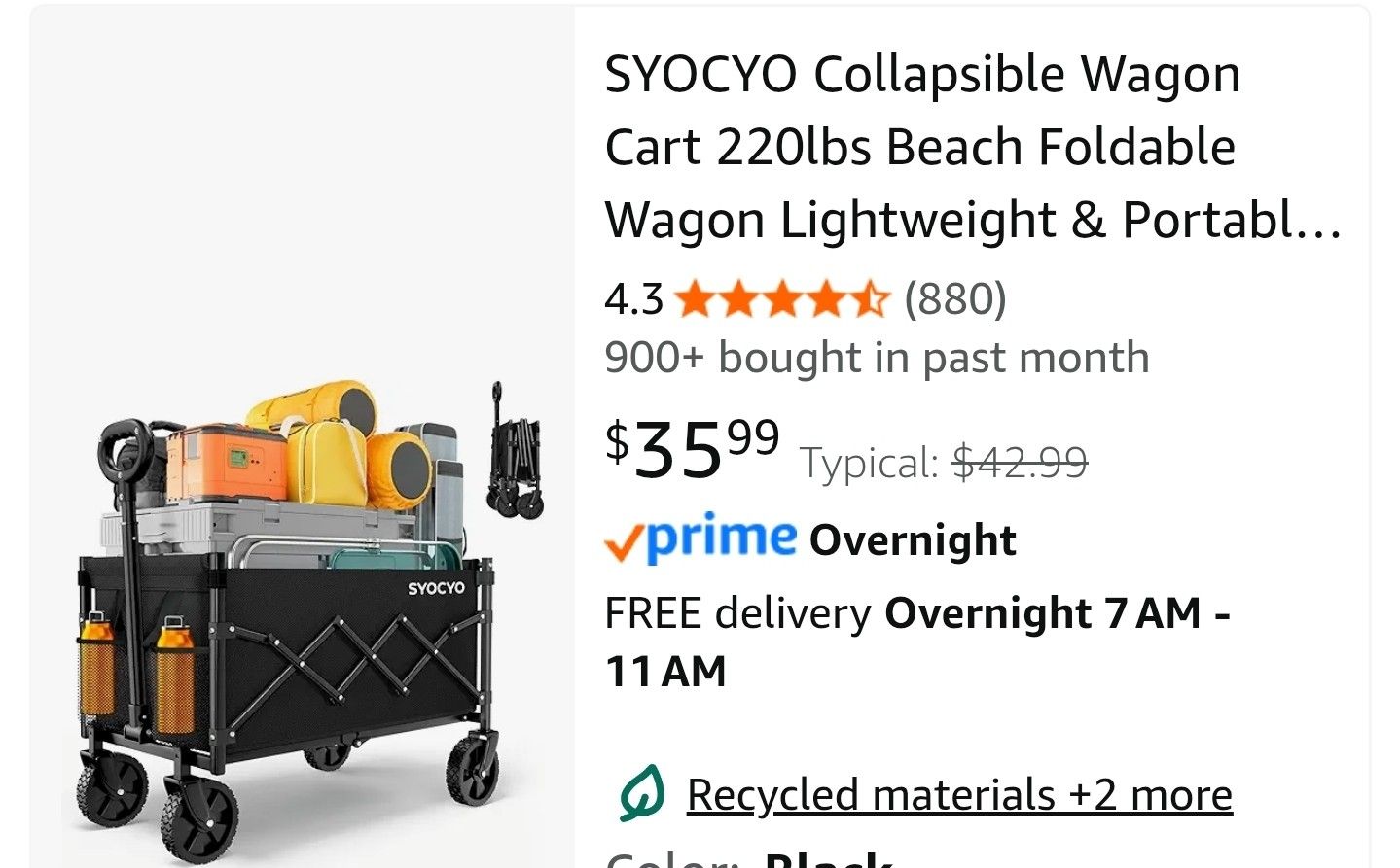 Collapsible Wagon Cart 220lbs Beach Foldable Wagon Lightweight & Portable Folding Utility Grocery Shopping Carts with Wheels for Shopping Garden and S