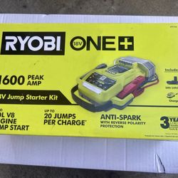 RYOBI ONE+ 18V Cordless 1600A Jump Starter with LED Work Light Kit
