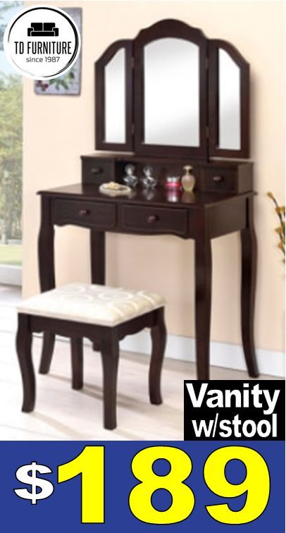 Vanity with stool