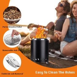 8.6"Tabletop Firepit Indoor, Small Smokeless Fire Pit, Portable Smokeless Firepit Outdoor