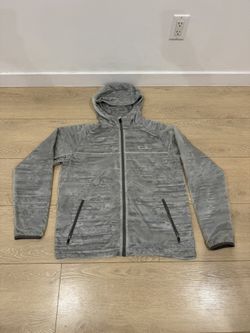 Oakley Double Layer Zip Up Rare Windbreaker Jacket Mens L Gray Silver Hood