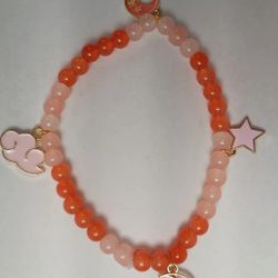 Pink And Orange Cloud Charm BRACELET 