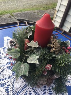 Christmas candle display