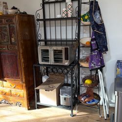 Bakers Rack Solid Steel With Marble 