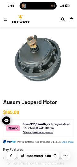 Brand new ausom Leopard motor with brand new tube and tire