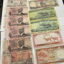 different banknotes