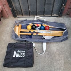 Croquet Set & Yard Games Kubb Set With Carry Bags
