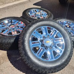 2024 NEW OEM GMC TIRES AND WHEELS CHEVY SILVERADO HIGH COUNTRY HD 2500  20 INCH TIRES GOODYEAR ALL-TERRAIN 💯 % DOT 4423 $ 1550 