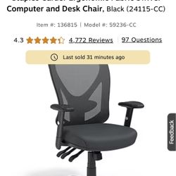 Staples Carder Ergonomic Fabric Swivel Computer and Desk Chair,