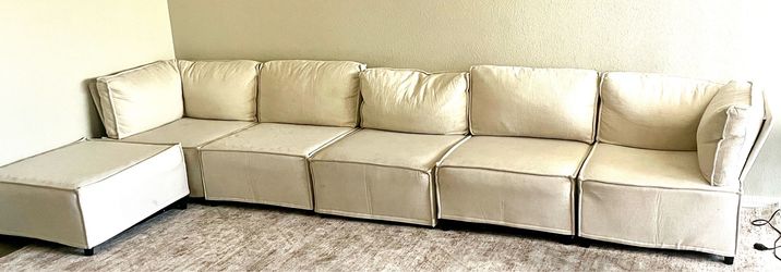 Gently used Beige Linen Sectional