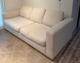 3-Seat Sofa with Wood Base