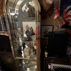 Vintage , Elegant Glass Brass display case is a showstopper in any interior 