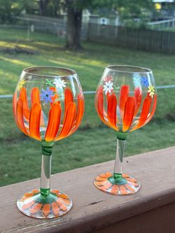 Hand painted wine Glasses