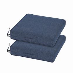Deep seat cushion 26-in x 23-in 2 -Piece Navy Blue Deep seat patio chair cushion