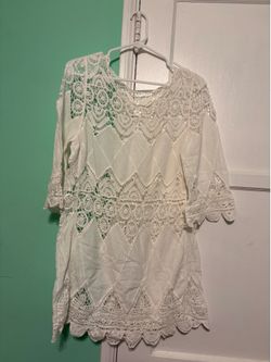 Crochet Lace Bathing Suit Cover Top