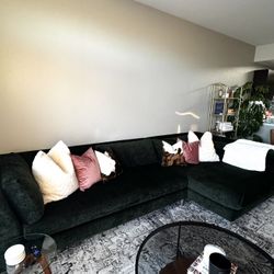 Green Velvet Sectional $800 