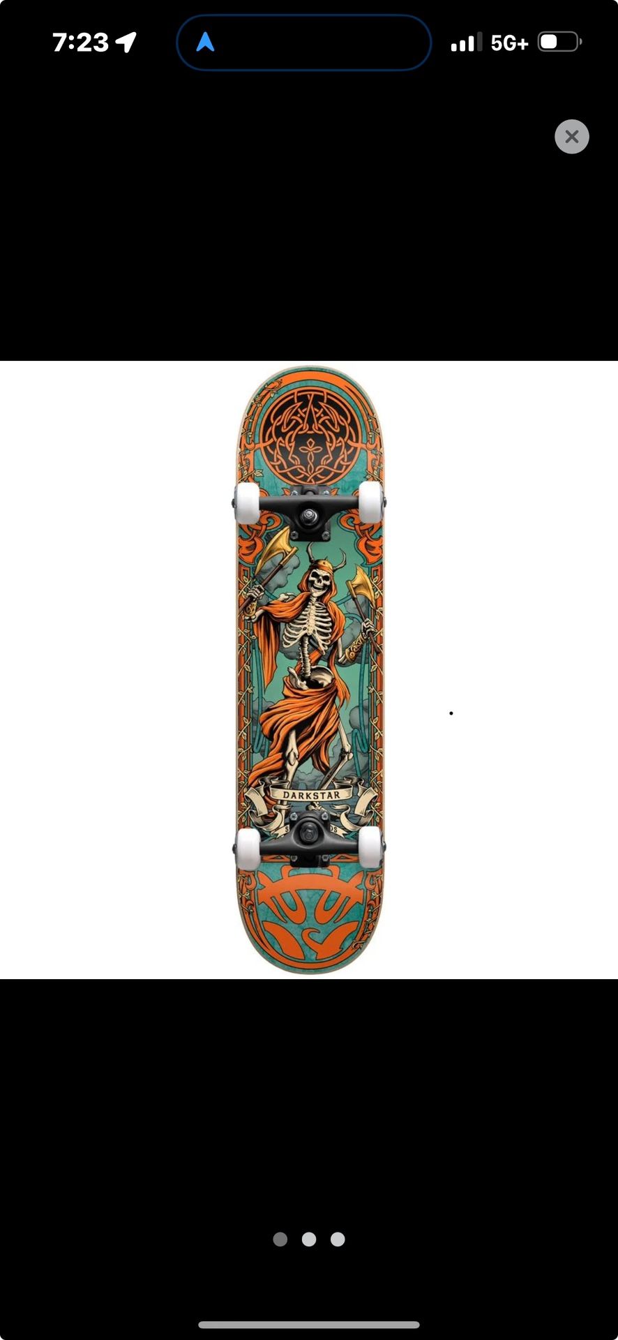 ✴arks✴ Darkstar Axe Orange 8.0 Complete Skateboard