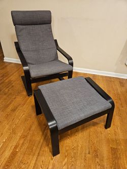 Ikea POÄNG Arm Chair And Ottoman