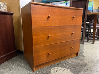 Medium Stained Small 3-Drawer Dresser