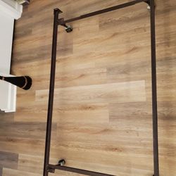 Full/Twin Metal Bed Frame (Adjustable) With Wheels