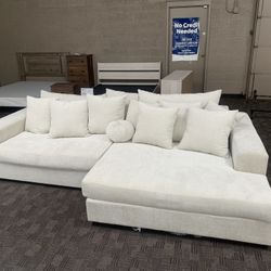 Deep Cream White Sectional Couch