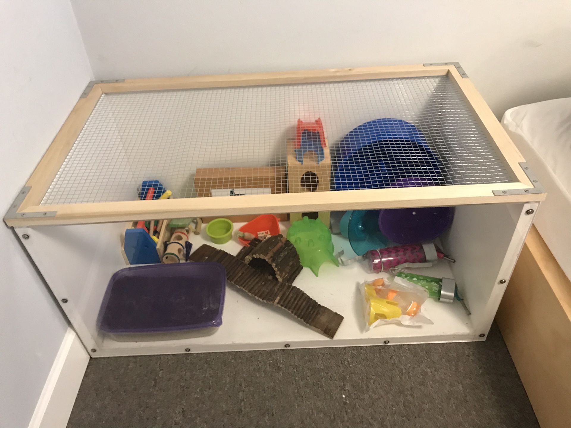 Hamster Cage + Set Up Items