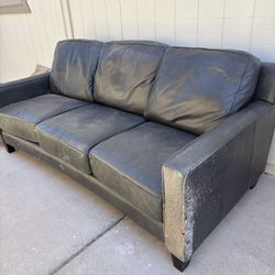 Black leather couch
