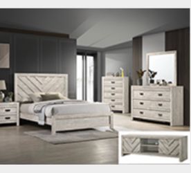 4- Pc Bedroom set Dresser,Mirror Nightstand (1) Queen size bed frame Not including Mattress and Box Sp