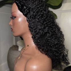 Zee Kinky Water Wave Human Hair Half Wig 