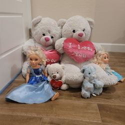 Plush Stuffed Toys And Doll Set