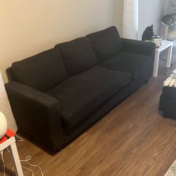 Black Sofa Couch With Ottoman (SEE DESCRIPTION)