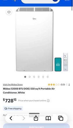 12,000 BTU  Midea portable ac unit