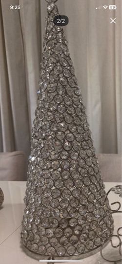 Crystal Rhinestone Cone Christmas  set of 2 Tree Decoration