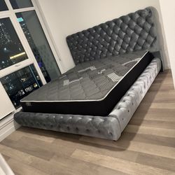 New In Box King Bed Frame With Mattress (Read Description Below)