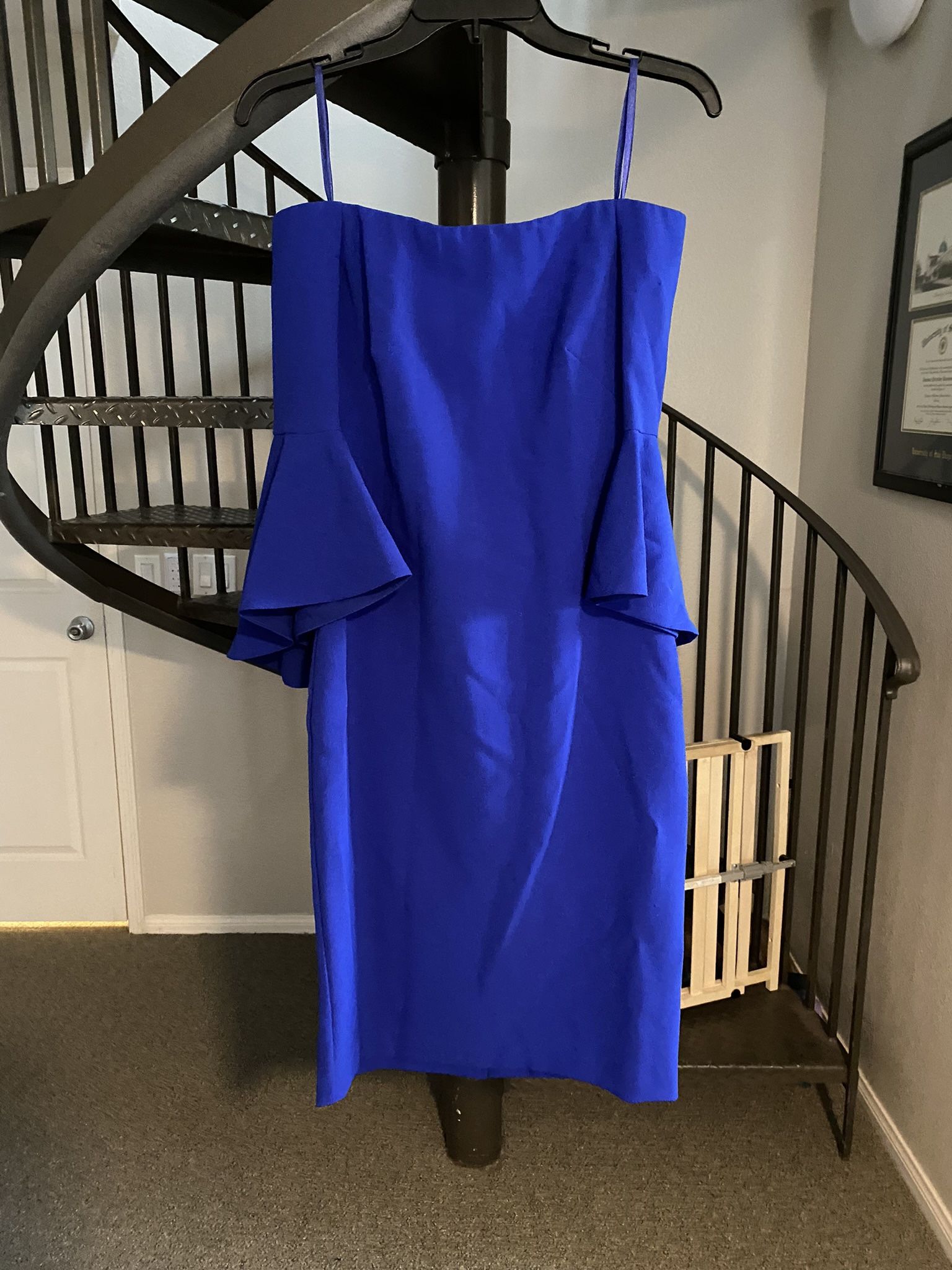 Royal Blue Off-the-shoulder Bell-sleeved Dress